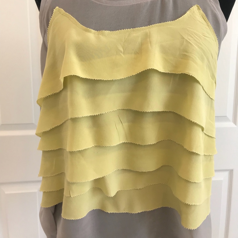 Silk Ruffle front tank - Picture 2 of 6